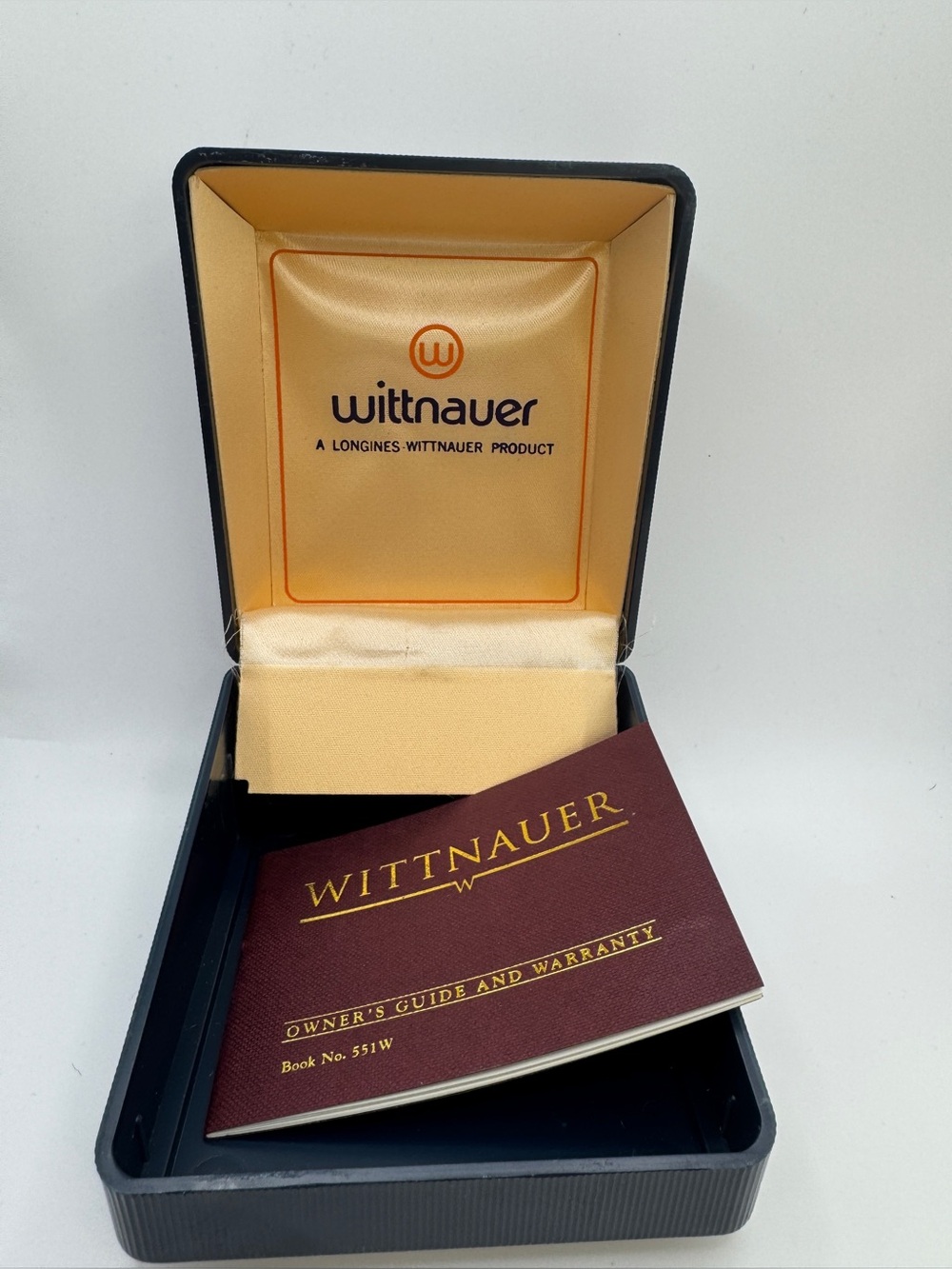 Vintage Wittnauer Longines Watch Presentation Case Empty Box & Booklet